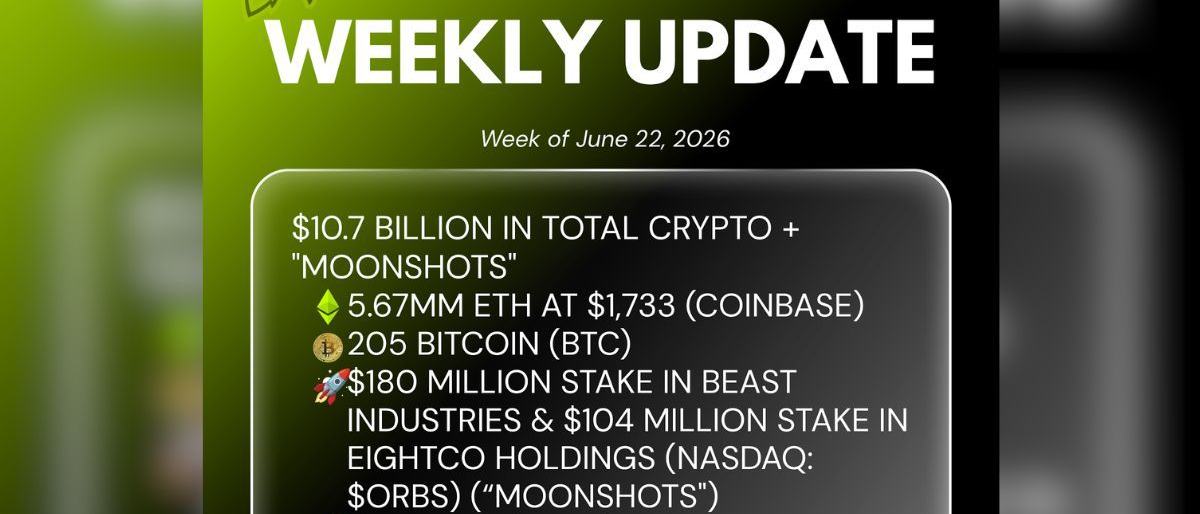 Bitmine Immersion Umumkan Kepemilikan ETH Capai 5,67 Juta Token dan Total Kepemilikan Kripto serta Uang Tunai Sebesar $10,7 Miliar