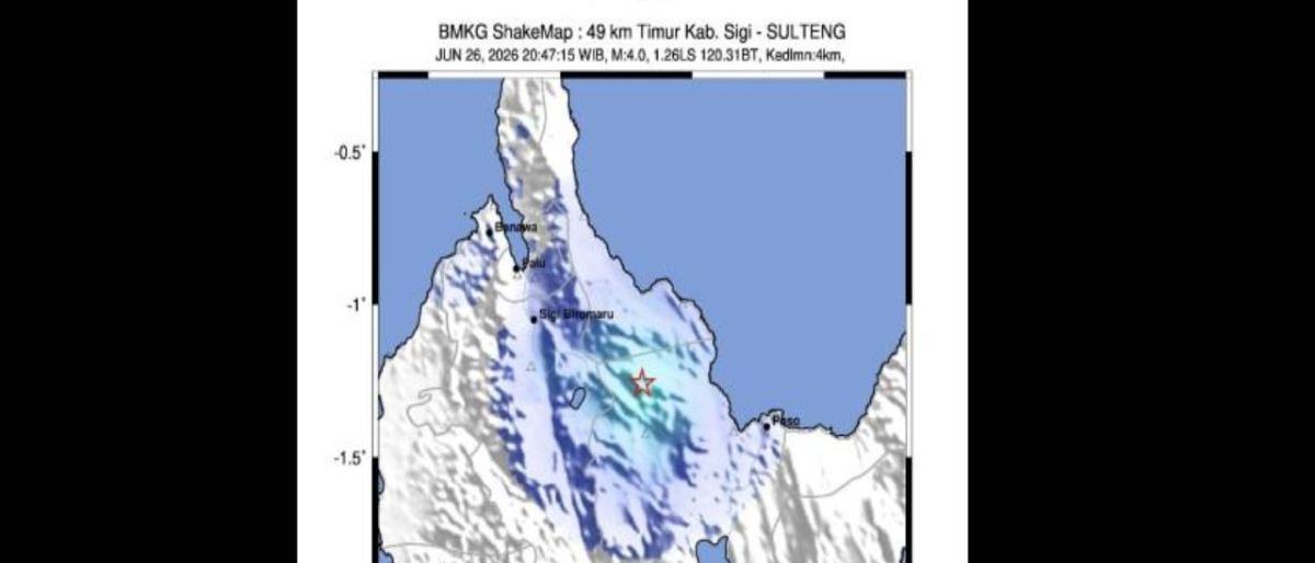BMKG: Gempa dangkal dengan magnitudo 4,0 kembali guncang Sigi